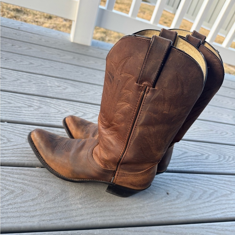 Durango Men’s Western Cowboy Boots Brown Leather Size 8.5M